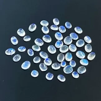 Rainbow Moonstone Smooth Oval Shape AA+ Grade Cabochon Parcel - 5x3.5-3.5x2.5mm - 47 Pc. - 10.30 Cts.