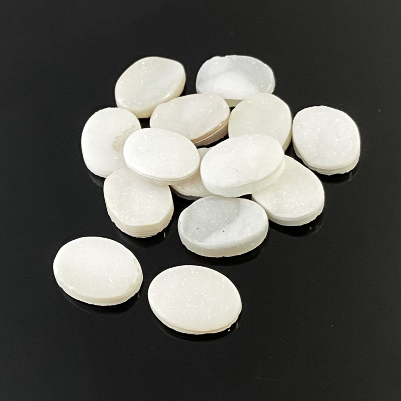 88.10 Carats Drusy Quartz 16x12mm  Oval Shape AA Grade Cabochons Parcel - Total 14 Pcs.