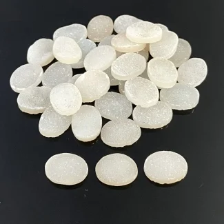 228 Carats Drusy Quartz 16x12mm  Oval Shape AA Grade Cabochons Parcel - Total 37 Pcs.