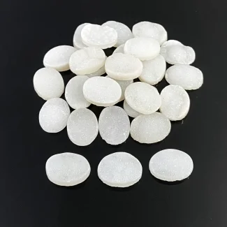 164.50 Carats Drusy Quartz 16x12mm  Oval Shape AA Grade Cabochons Parcel - Total 27 Pcs.