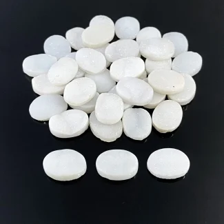 241.60 Carats Drusy Quartz 16x12mm  Oval Shape AA Grade Cabochons Parcel - Total 38 Pcs.