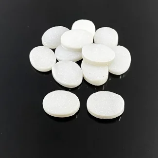 77.35 Carats Drusy Quartz 16x12mm  Oval Shape AA Grade Cabochons Parcel - Total 12 Pcs.