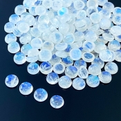 276.40 Cts. Rainbow Moonstone 7mm Smooth Round Shape AA Grade Cabochons Parcel - Total 185 Pcs.
