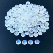276.40 Cts. Rainbow Moonstone 7mm Smooth Round Shape AA Grade Cabochons Parcel - Total 185 Pcs.