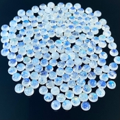 276.40 Cts. Rainbow Moonstone 7mm Smooth Round Shape AA Grade Cabochons Parcel - Total 185 Pcs.