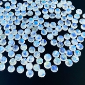 276.40 Cts. Rainbow Moonstone 7mm Smooth Round Shape AA Grade Cabochons Parcel - Total 185 Pcs.