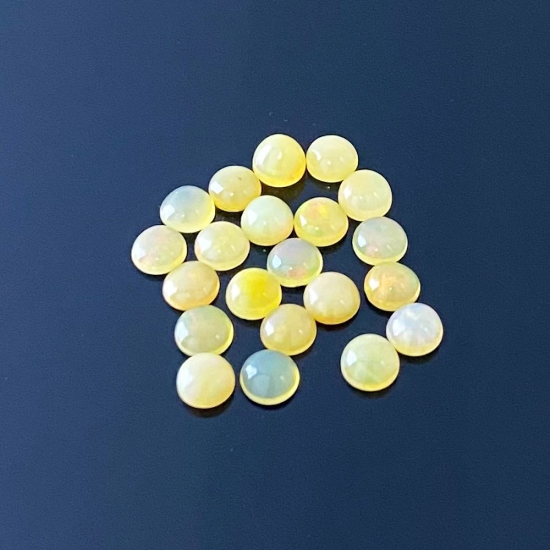10.60 Carat Ethiopian Opal 6mm Smooth Round Shape A Grade Cabochons Parcel - Total 21 Pcs.