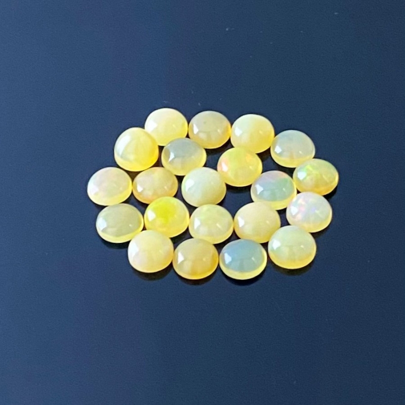 10.60 Carat Ethiopian Opal 6mm Smooth Round Shape A Grade Cabochons Parcel - Total 21 Pcs.