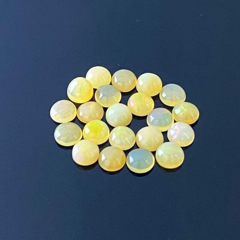 10.60 Carat Ethiopian Opal 6mm Smooth Round Shape A Grade Cabochons Parcel - Total 21 Pcs.