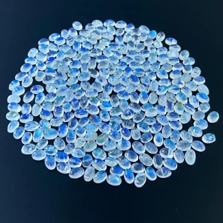 159.80 Cts. Rainbow Moonstone 6x4mm Smooth Oval Shape AA+ Grade Cabochons Parcel - Total 267 Pcs.