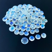 280 Cts. Rainbow Moonstone 8-12mm Smooth Round Shape AA Grade Cabochons Parcel - Total 109 Pcs.