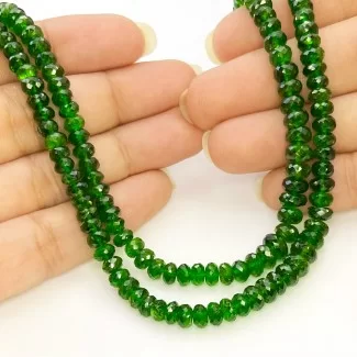 Chrome Diopside 4-7mm Faceted Rondelle Shape AAA Grade Gemstone Beads Strand - Total 1 Strand of 16 Inch.