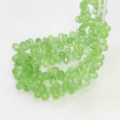 Prehnite 6-9mm Briolette Drop Shape AAA Grade Gemstone Beads Strand - Total 1 Strand of 8 Inch.