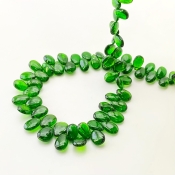 Chrome Diopside 8-9mm Smooth Pear Shape AAA Grade Gemstone Beads Strand - Total 1 Strand of 9 Inch.