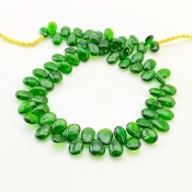 Chrome Diopside 8-9mm Smooth Pear Shape AAA Grade Gemstone Beads Strand - Total 1 Strand of 9 Inch.