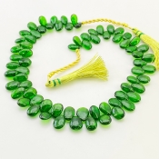 Chrome Diopside 8-9mm Smooth Pear Shape AAA Grade Gemstone Beads Strand - Total 1 Strand of 9 Inch.