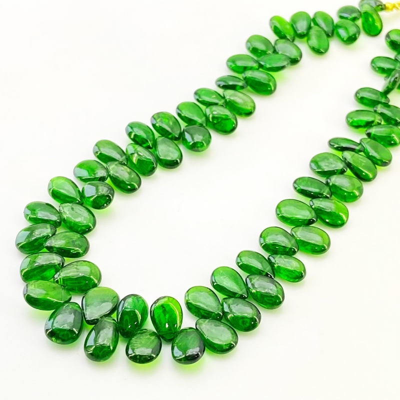 Chrome Diopside 8-9mm Smooth Pear Shape AAA Grade Gemstone Beads Strand - Total 1 Strand of 9 Inch.