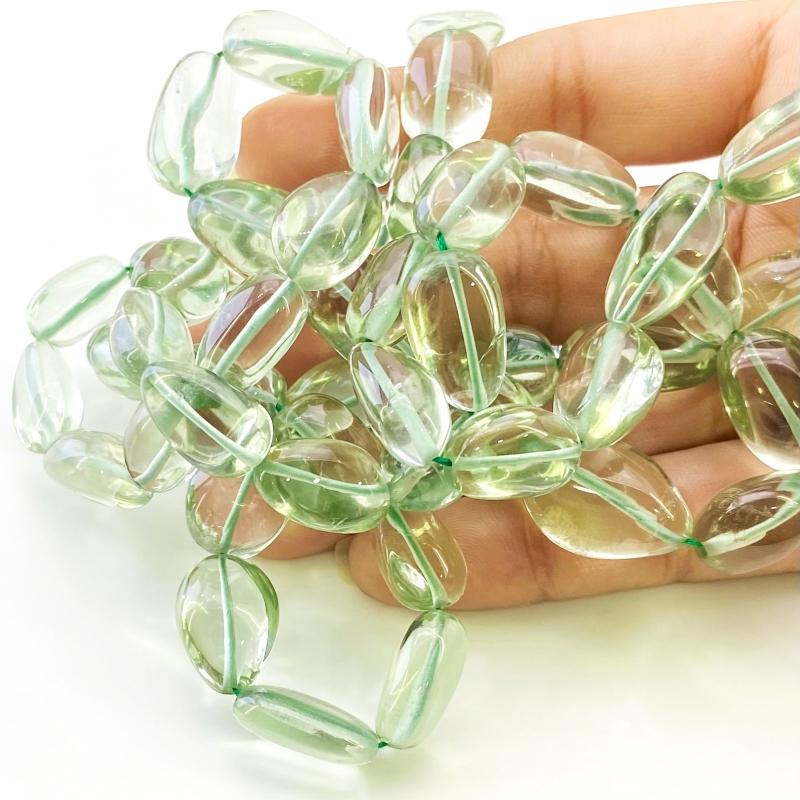 Green Amethyst 14-20mm Smooth Nugget Shape AAA Grade Gemstone Beads Strand - Total 1 Strand of 18 Inch.
