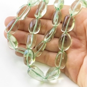 Green Amethyst 14-20mm Smooth Nugget Shape AAA Grade Gemstone Beads Strand - Total 1 Strand of 18 Inch.