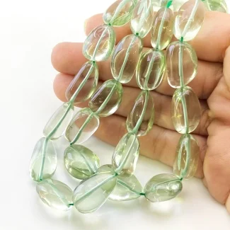 Green Amethyst 14-20mm Smooth Nugget Shape AAA Grade Gemstone Beads Strand - Total 1 Strand of 18 Inch.