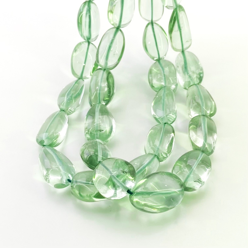 Green Amethyst 14-20mm Smooth Nugget Shape AAA Grade Gemstone Beads Strand - Total 1 Strand of 18 Inch.