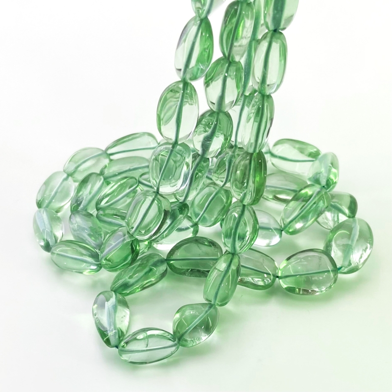 Green Amethyst 14-20mm Smooth Nugget Shape AAA Grade Gemstone Beads Strand - Total 1 Strand of 18 Inch.