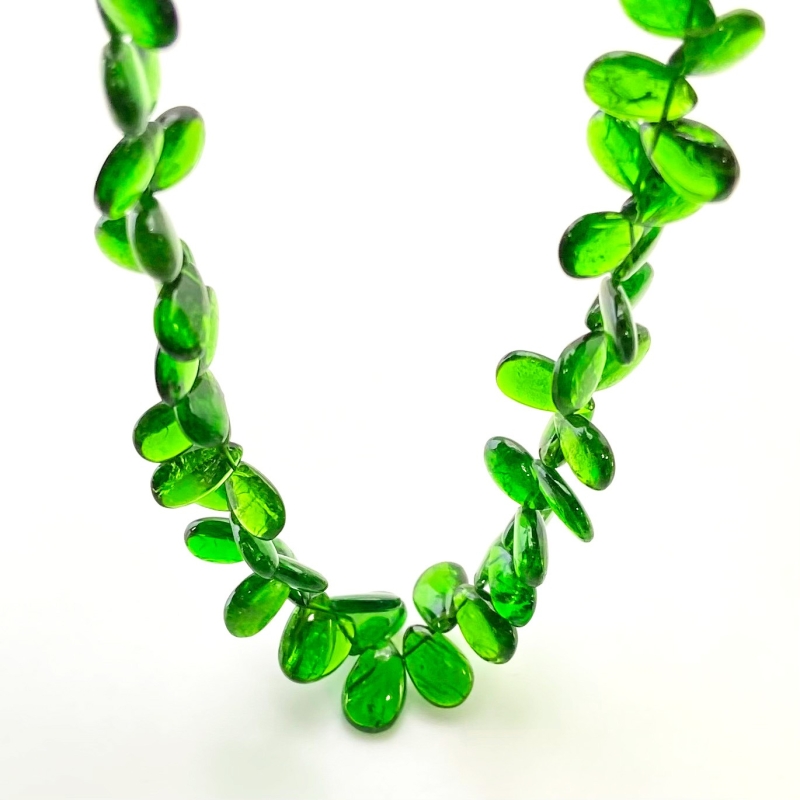 Chrome Diopside 8-9mm Smooth Pear Shape AAA Grade Gemstone Beads Strand - Total 1 Strand of 9 Inch.