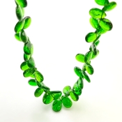 Chrome Diopside 8-9mm Smooth Pear Shape AAA Grade Gemstone Beads Strand - Total 1 Strand of 9 Inch.