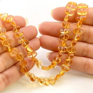 Citrine 7-11mm Smooth Irregular Shape AAA Grade Gemstone Beads Strand - Total 1 Strand of 18 Inch.