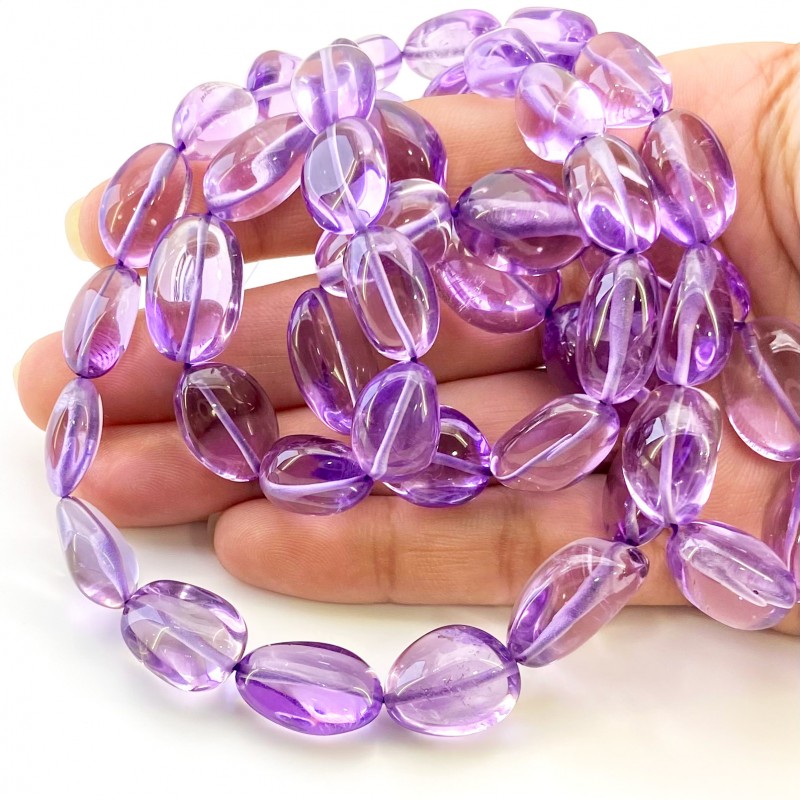 Brazilian Amethyst 12-22mm Smooth Nugget Shape AAA Grade Gemstone Beads Strand - Total 1 Strand of 13 Inch.