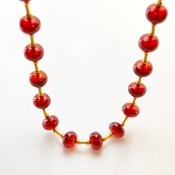 Hessonite Garnet 8.5-9mm Smooth Rondelle Shape AAA Grade Gemstone Beads Layout - Total 1 Strand of 10 Inch.