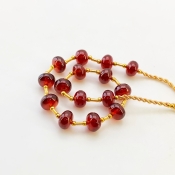 Hessonite Garnet 8.5-9mm Smooth Rondelle Shape AAA Grade Gemstone Beads Layout - Total 1 Strand of 10 Inch.