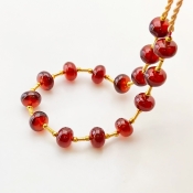 Hessonite Garnet 8.5-9mm Smooth Rondelle Shape AAA Grade Gemstone Beads Layout - Total 1 Strand of 10 Inch.