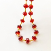 Hessonite Garnet 8.5-9mm Smooth Rondelle Shape AAA Grade Gemstone Beads Layout - Total 1 Strand of 10 Inch.