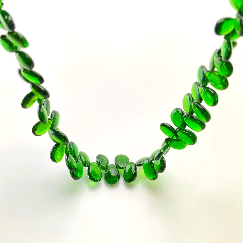 Chrome Diopside 8-9mm Smooth Pear Shape AAA Grade Gemstone Beads Strand - Total 1 Strand of 9 Inch.