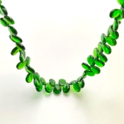 Chrome Diopside 8-9mm Smooth Pear Shape AAA Grade Gemstone Beads Strand - Total 1 Strand of 9 Inch.