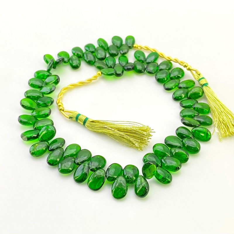 Chrome Diopside 8-9mm Smooth Pear Shape AAA Grade Gemstone Beads Strand - Total 1 Strand of 9 Inch.