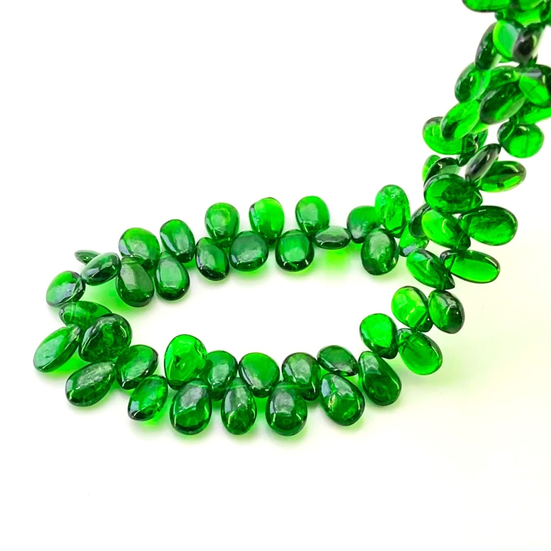Chrome Diopside 8-9mm Smooth Pear Shape AAA Grade Gemstone Beads Strand - Total 1 Strand of 9 Inch.