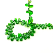 Chrome Diopside 8-9mm Smooth Pear Shape AAA Grade Gemstone Beads Strand - Total 1 Strand of 9 Inch.