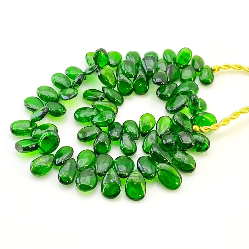 Chrome Diopside 8-9mm Smooth Pear Shape AAA Grade Gemstone Beads Strand - Total 1 Strand of 9 Inch.