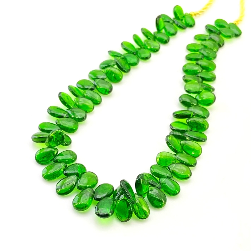 Chrome Diopside 8-9mm Smooth Pear Shape AAA Grade Gemstone Beads Strand - Total 1 Strand of 9 Inch.