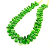 Chrome Diopside 8-9mm Smooth Pear Shape AAA Grade Gemstone Beads Strand - Total 1 Strand of 9 Inch.