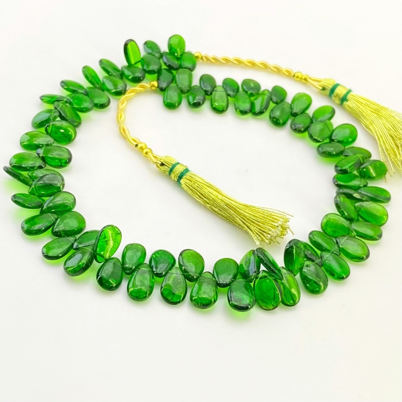 Chrome Diopside 8-9mm Smooth Pear Shape AAA Grade Gemstone Beads Strand - Total 1 Strand of 9 Inch.