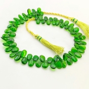 Chrome Diopside 8-9mm Smooth Pear Shape AAA Grade Gemstone Beads Strand - Total 1 Strand of 9 Inch.
