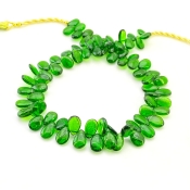Chrome Diopside 8-9mm Smooth Pear Shape AAA Grade Gemstone Beads Strand - Total 1 Strand of 9 Inch.