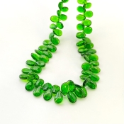 Chrome Diopside 8-9mm Smooth Pear Shape AAA Grade Gemstone Beads Strand - Total 1 Strand of 9 Inch.