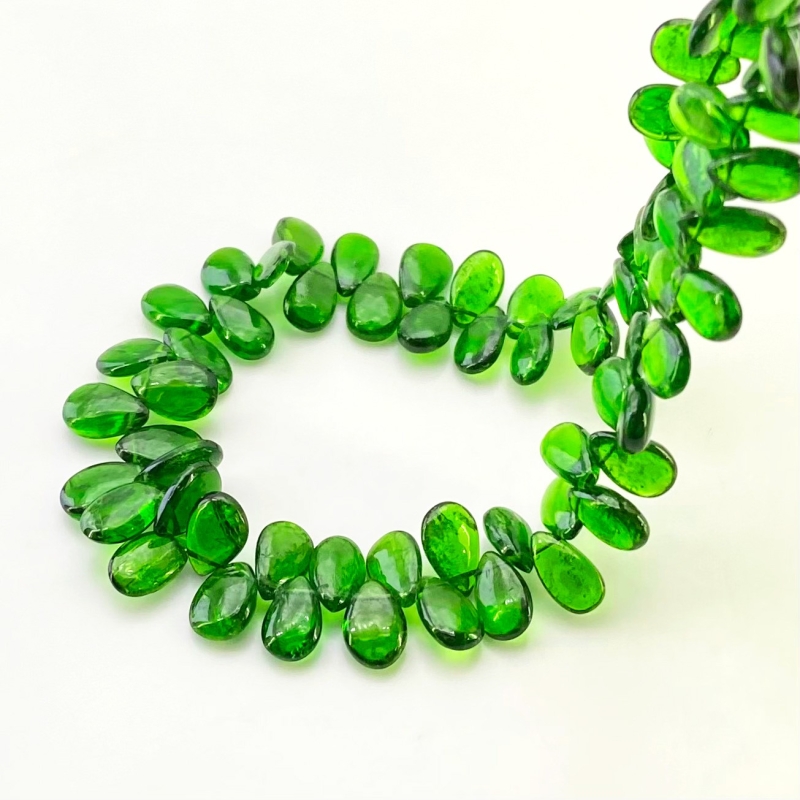 Chrome Diopside 8-9mm Smooth Pear Shape AAA Grade Gemstone Beads Strand - Total 1 Strand of 9 Inch.
