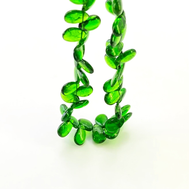 Chrome Diopside 8-9mm Smooth Pear Shape AAA Grade Gemstone Beads Strand - Total 1 Strand of 9 Inch.