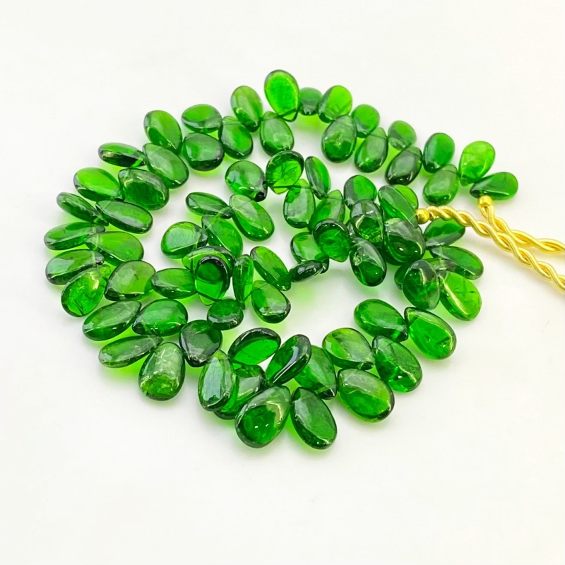Chrome Diopside 8-9mm Smooth Pear Shape AAA Grade Gemstone Beads Strand - Total 1 Strand of 9 Inch.