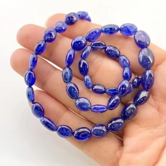 Blue Sapphire 6-10.5mm Smooth Oval Shape AAA Grade Gemstone Beads Strand - Total 1 Strand of 15 Inch.